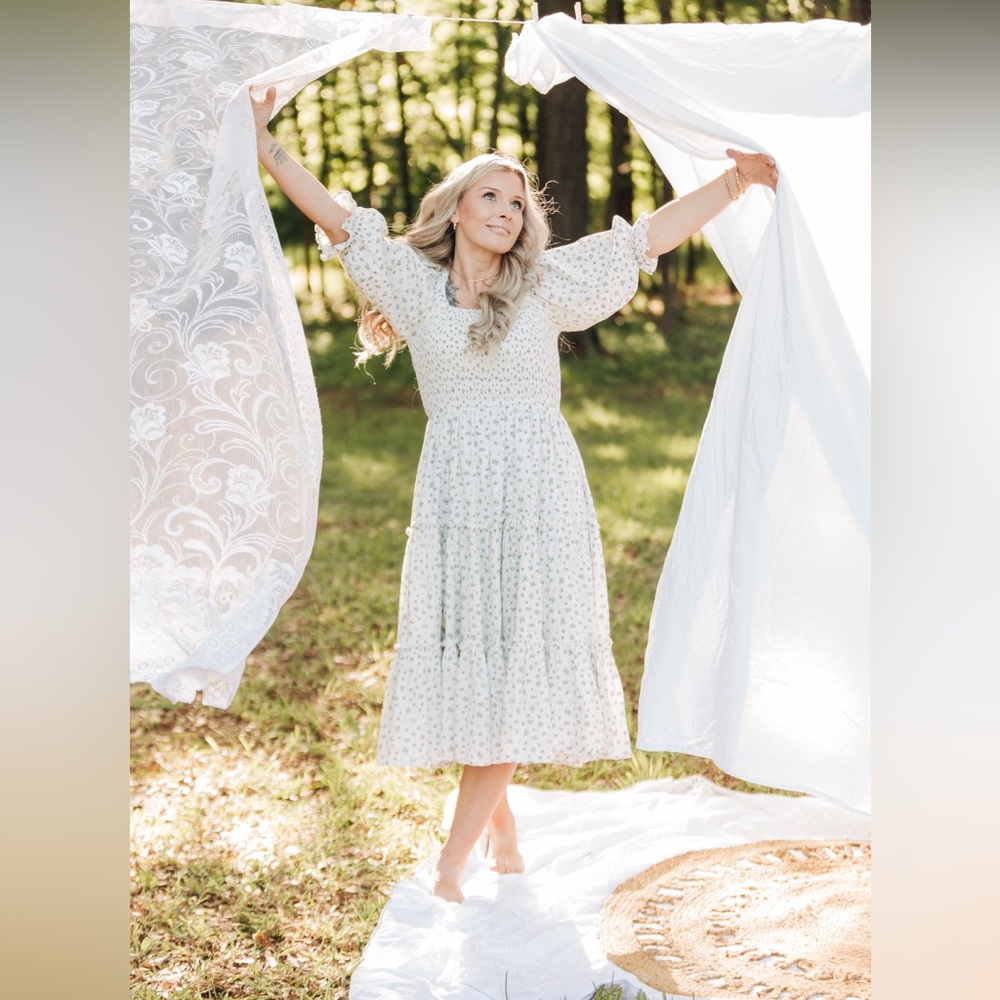 Ivy City Co Madeline Dress in Blue